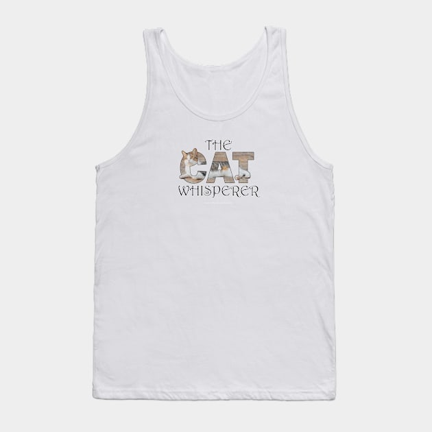 The Cat Whisperer - gray and white tabby cat oil painting word art Tank Top by DawnDesignsWordArt